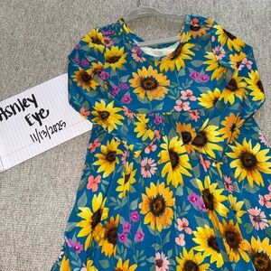 Little Sleepies Sunflower Blue and Yellow Dress